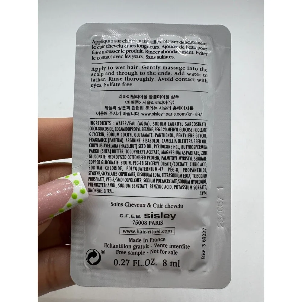 Hair Rituel by Sisley Revitalizing Volumizing Shampoo Camellia Oil 8ml Sample